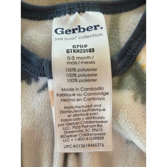 Infant 0–3M  Sleepers + Bear-Ear Knit Hat Gerber, Emily & Oliver, Rugged Bear - Picture 9 of 9